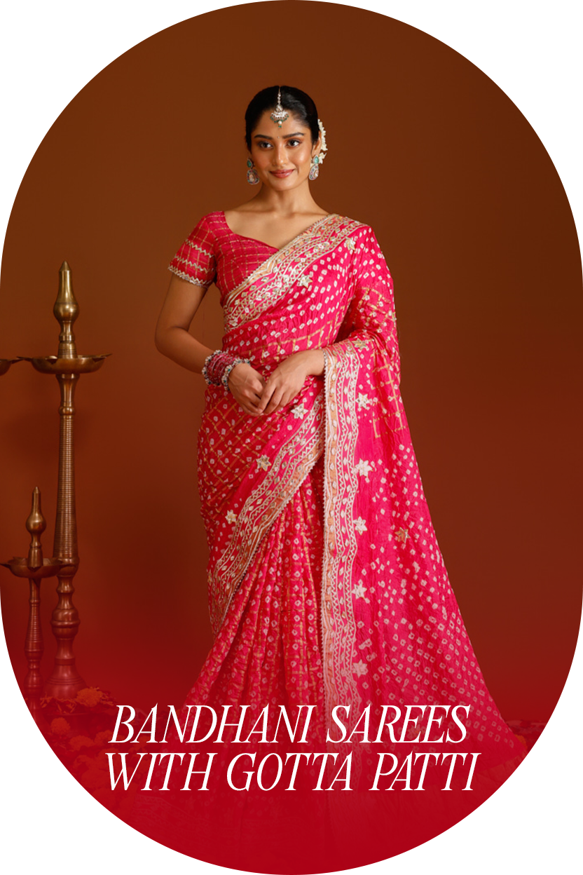 Bandhani Sarees with Gota Patti