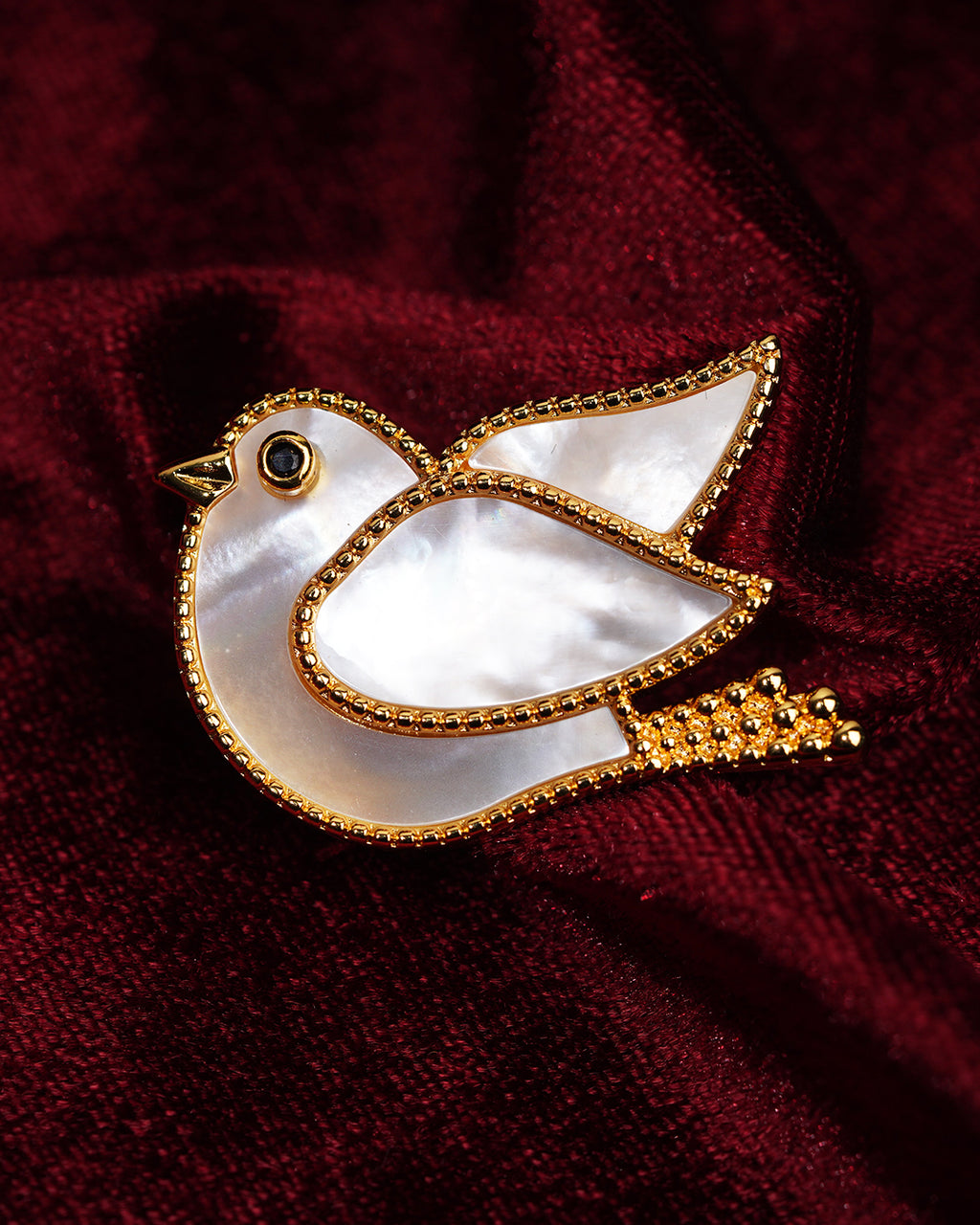 Shaanti Pakshi Pearl Raaga Brooch