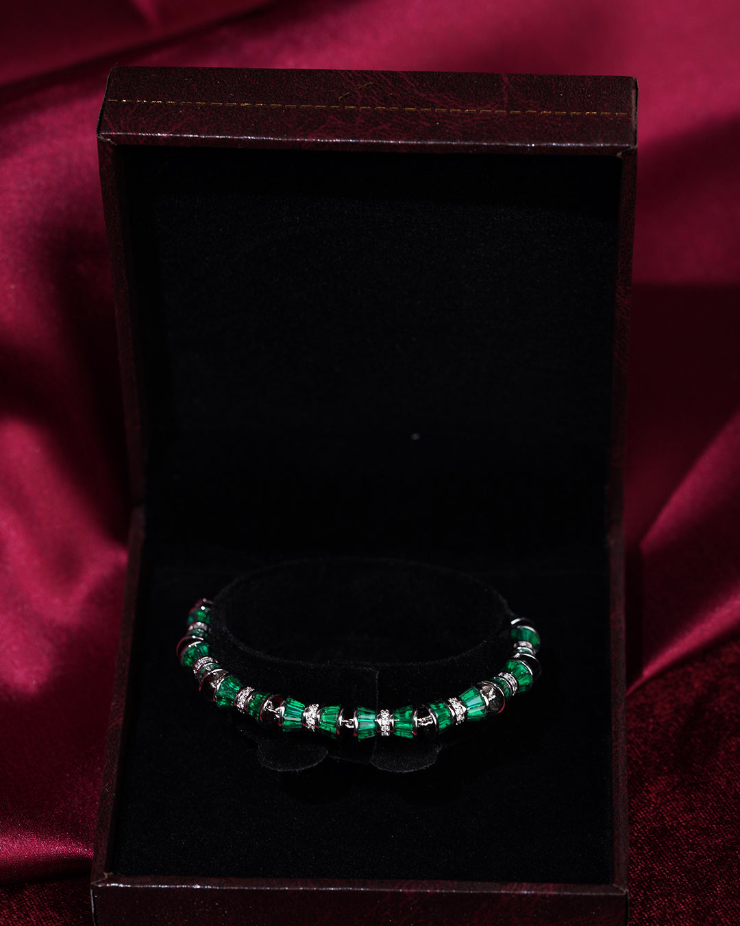 Harit Raaga Emerald-Green Crystal Bracelet
