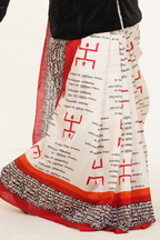 Utsav Heritage Print Silk Saree - Off White