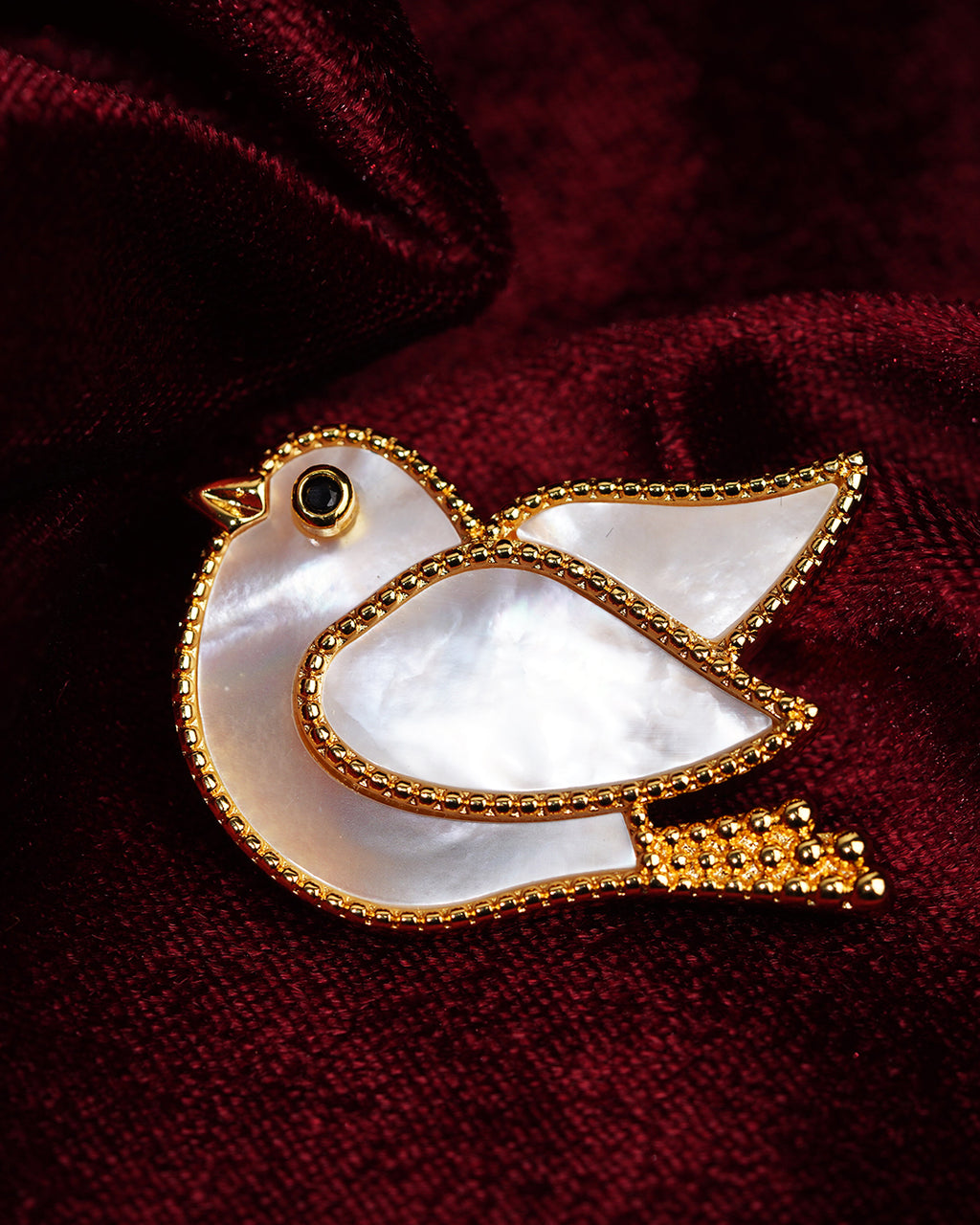 Shaanti Pakshi Pearl Raaga Brooch