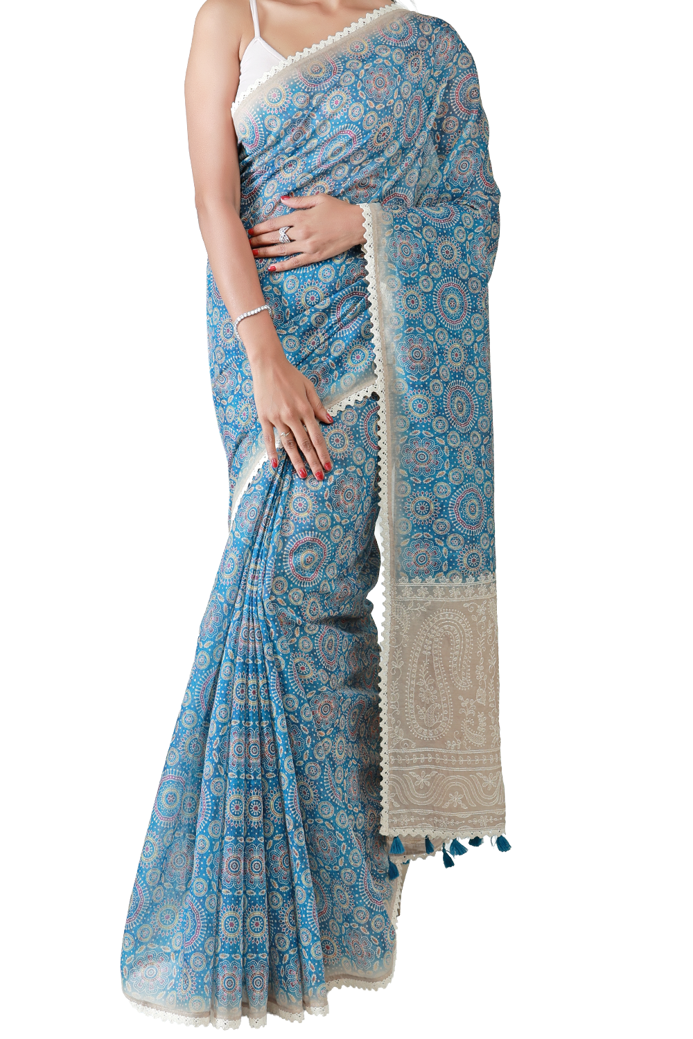 Sapphire Mandala Tissue Saree