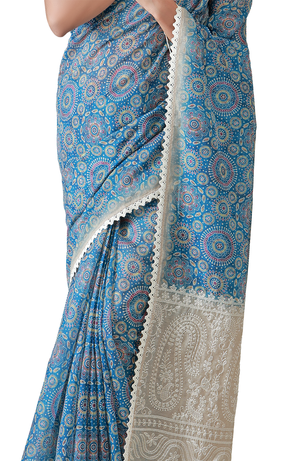 Sapphire Mandala Tissue Saree