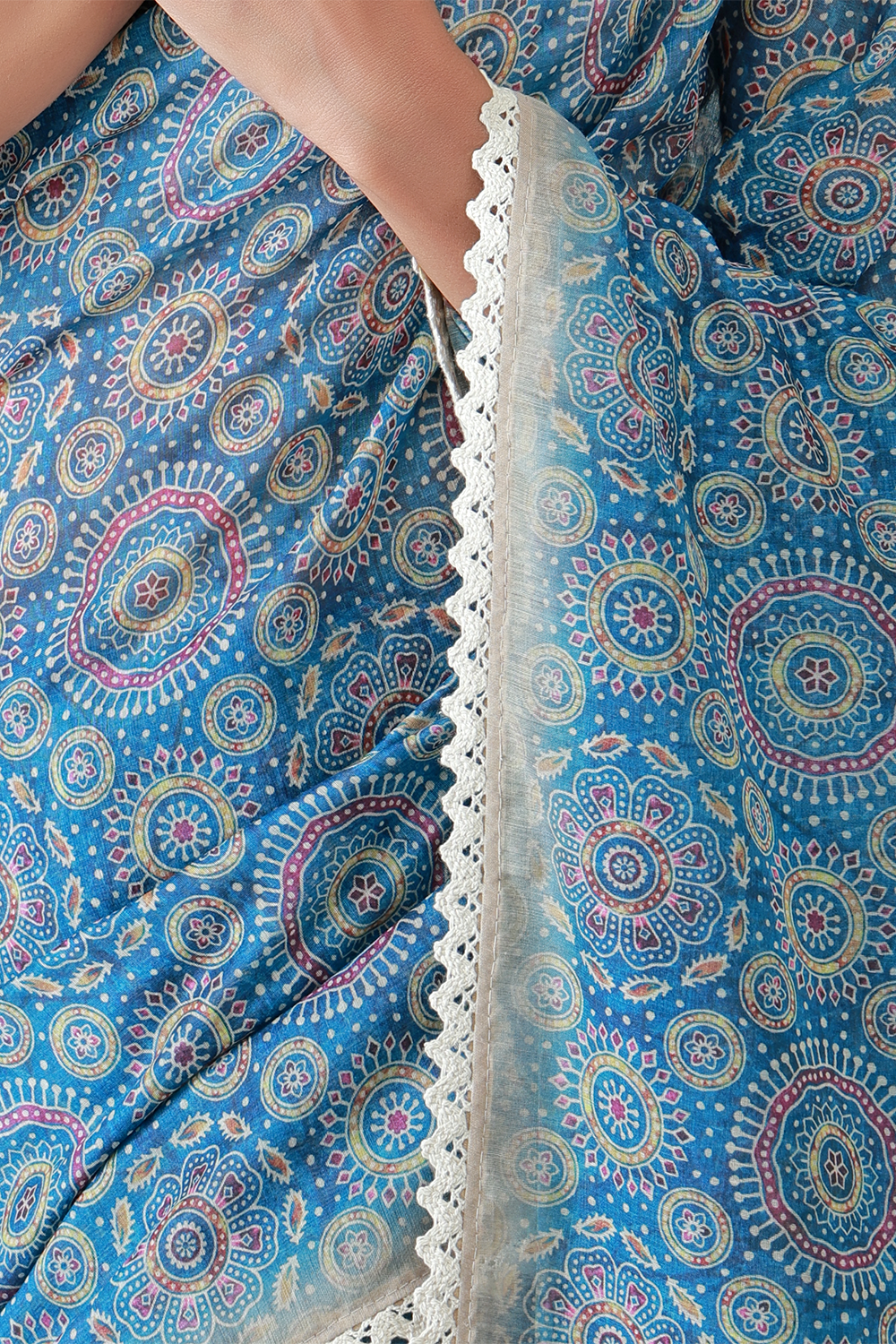 Sapphire Mandala Tissue Saree