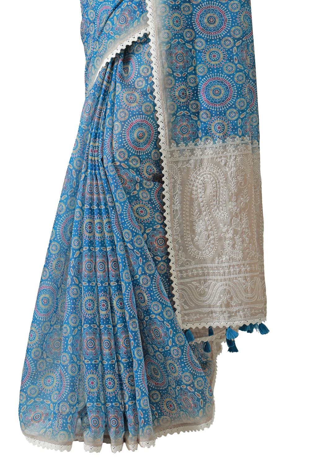 Sapphire Mandala Tissue Saree