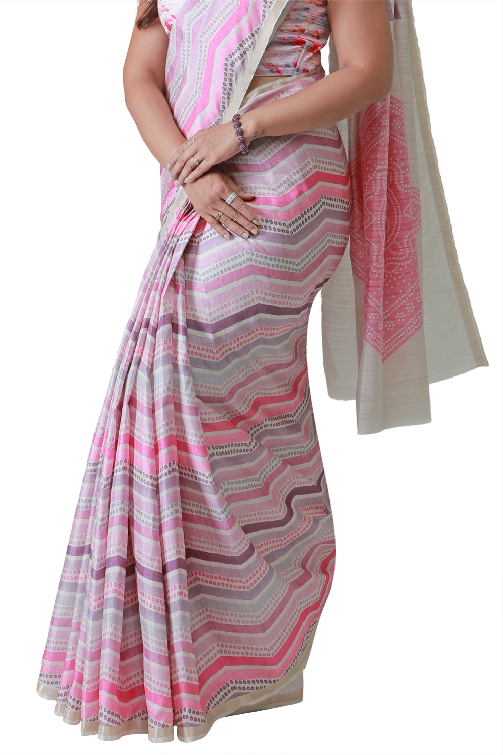 Gulabi Grace Tusser Saree