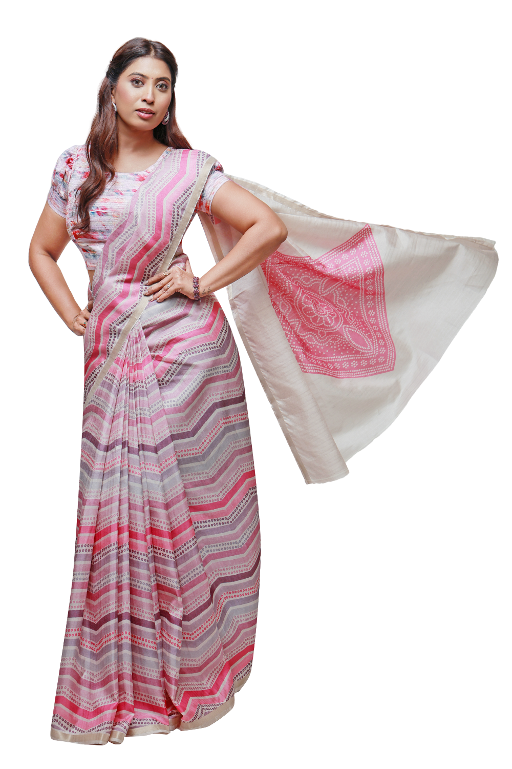 Gulabi Grace Tusser Saree