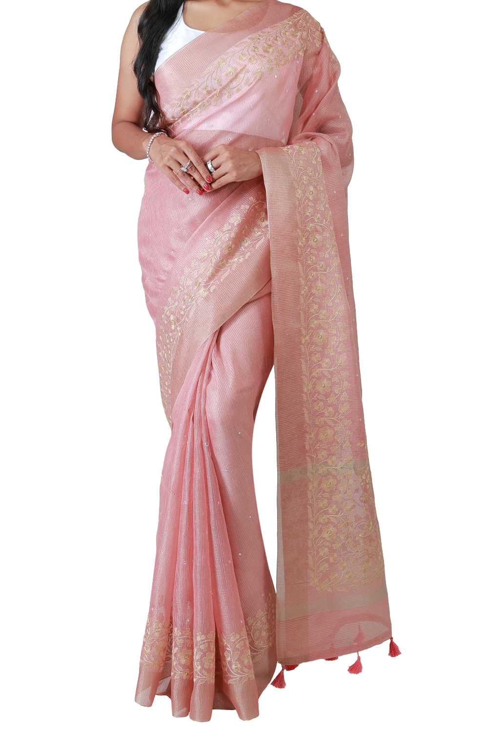 Gulnaar Kalamkari Tissue Saree