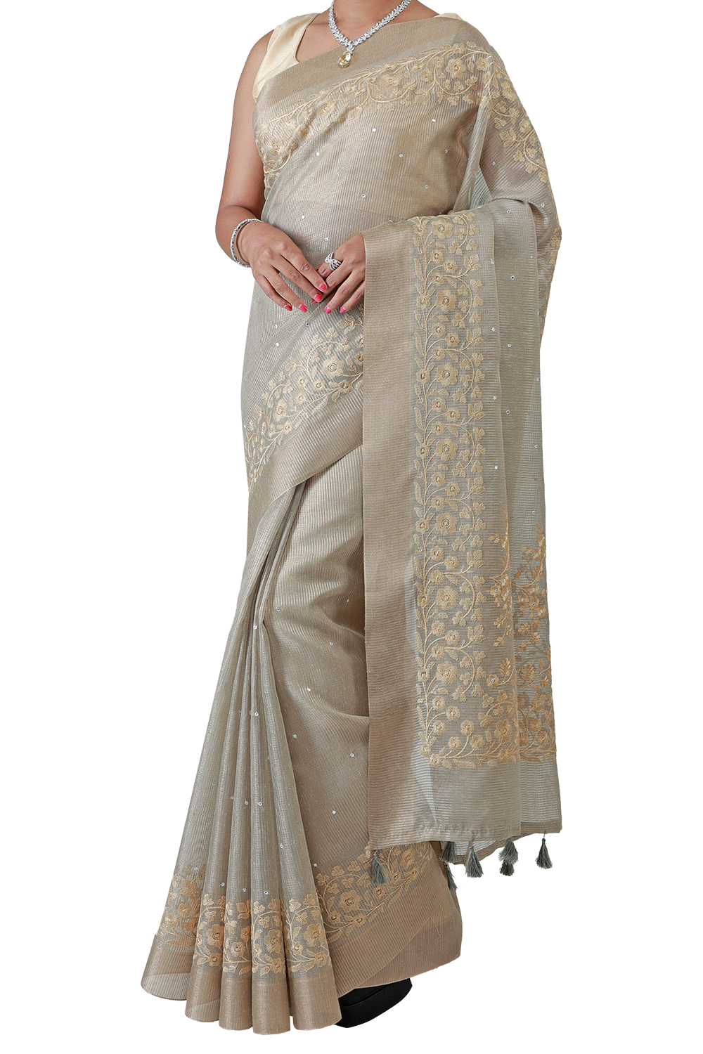 Swarnam Kalamkari Tissue Saree