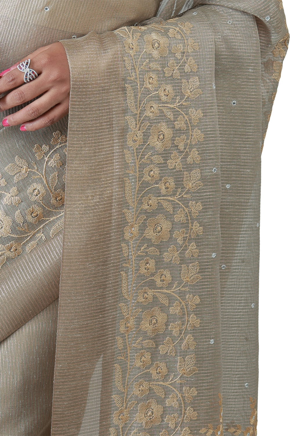 Swarnam Kalamkari Tissue Saree