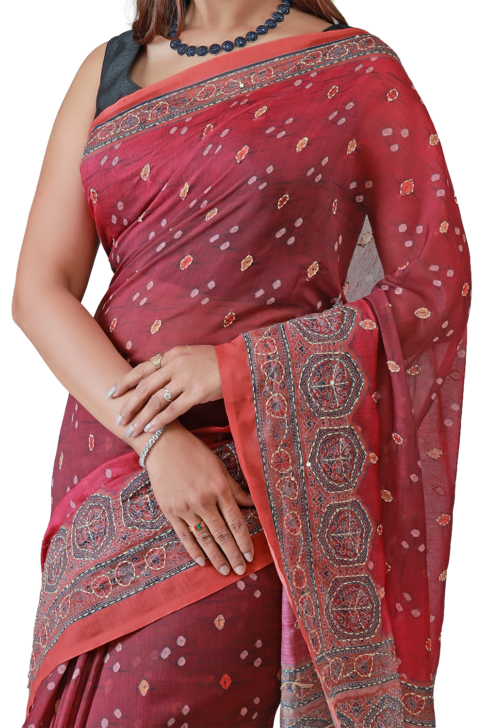 Sindoor Grace Chanderi Saree