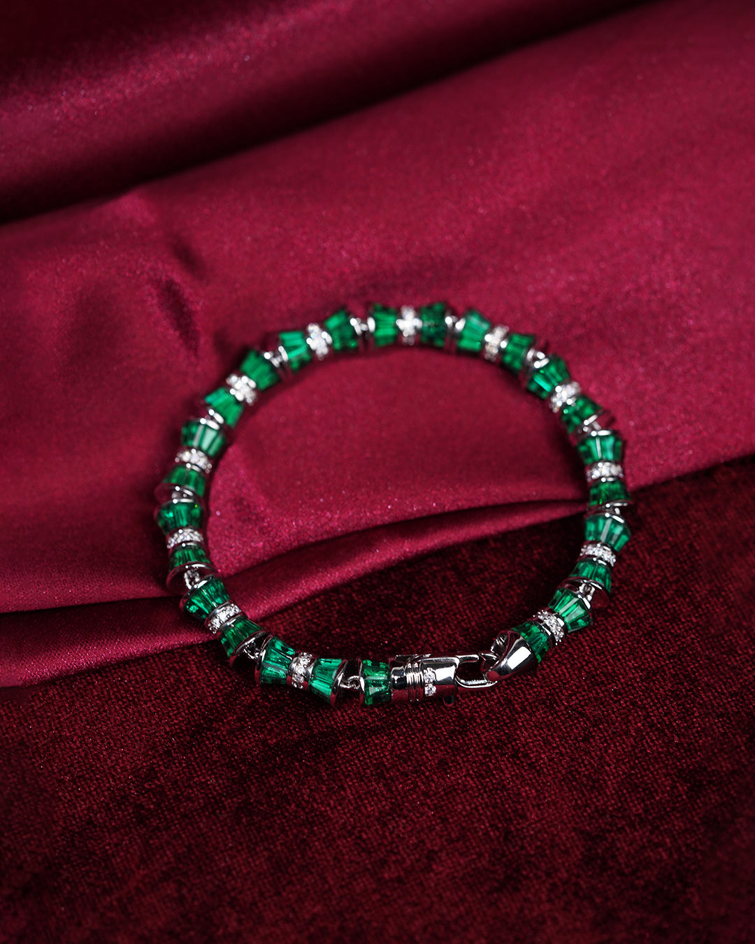 Harit Raaga Emerald-Green Crystal Bracelet