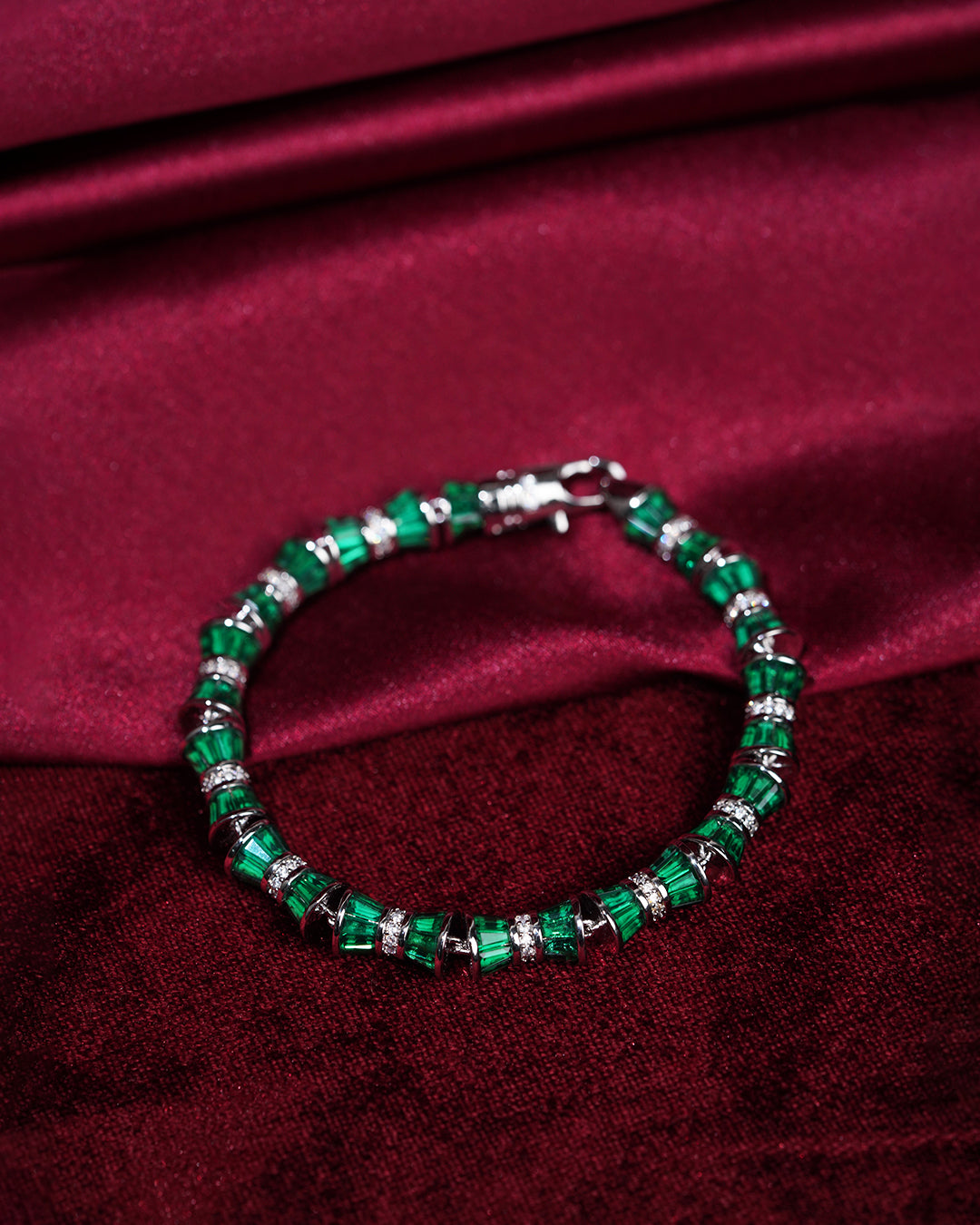 Harit Raaga Emerald-Green Crystal Bracelet