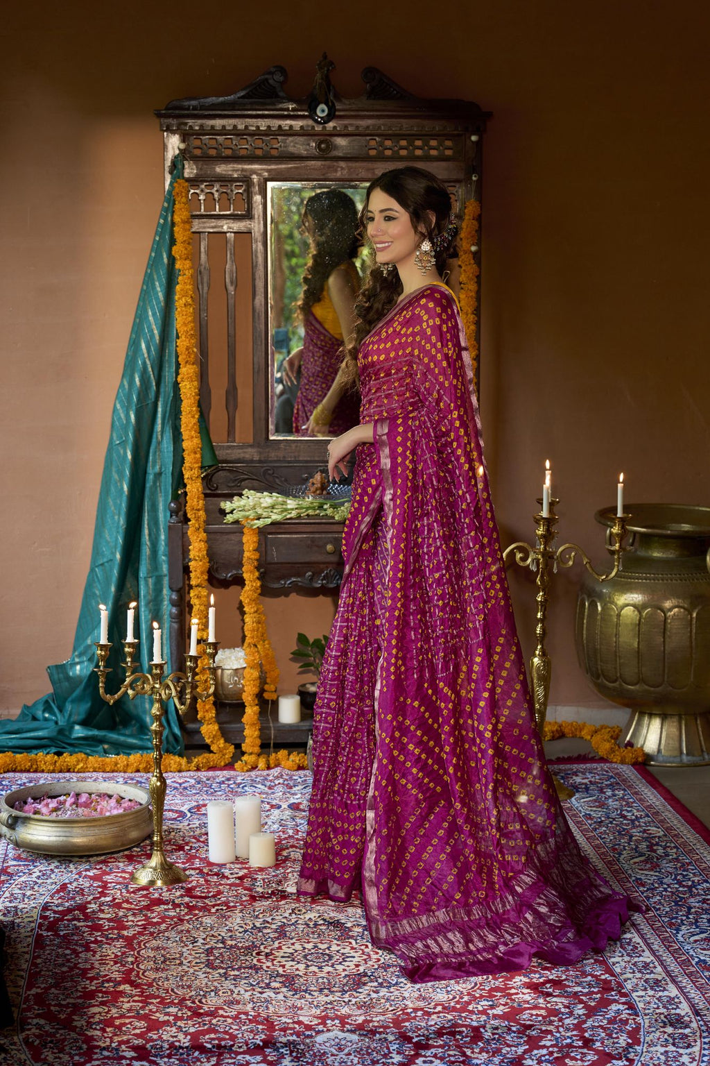 Gulbadan Ghat Chola Silk Saree