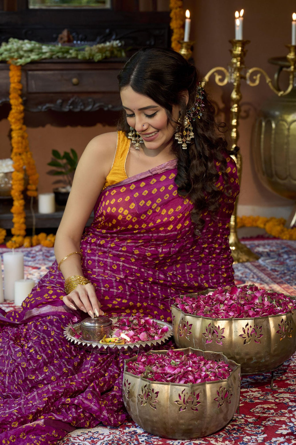 Gulbadan Ghat Chola Silk Saree