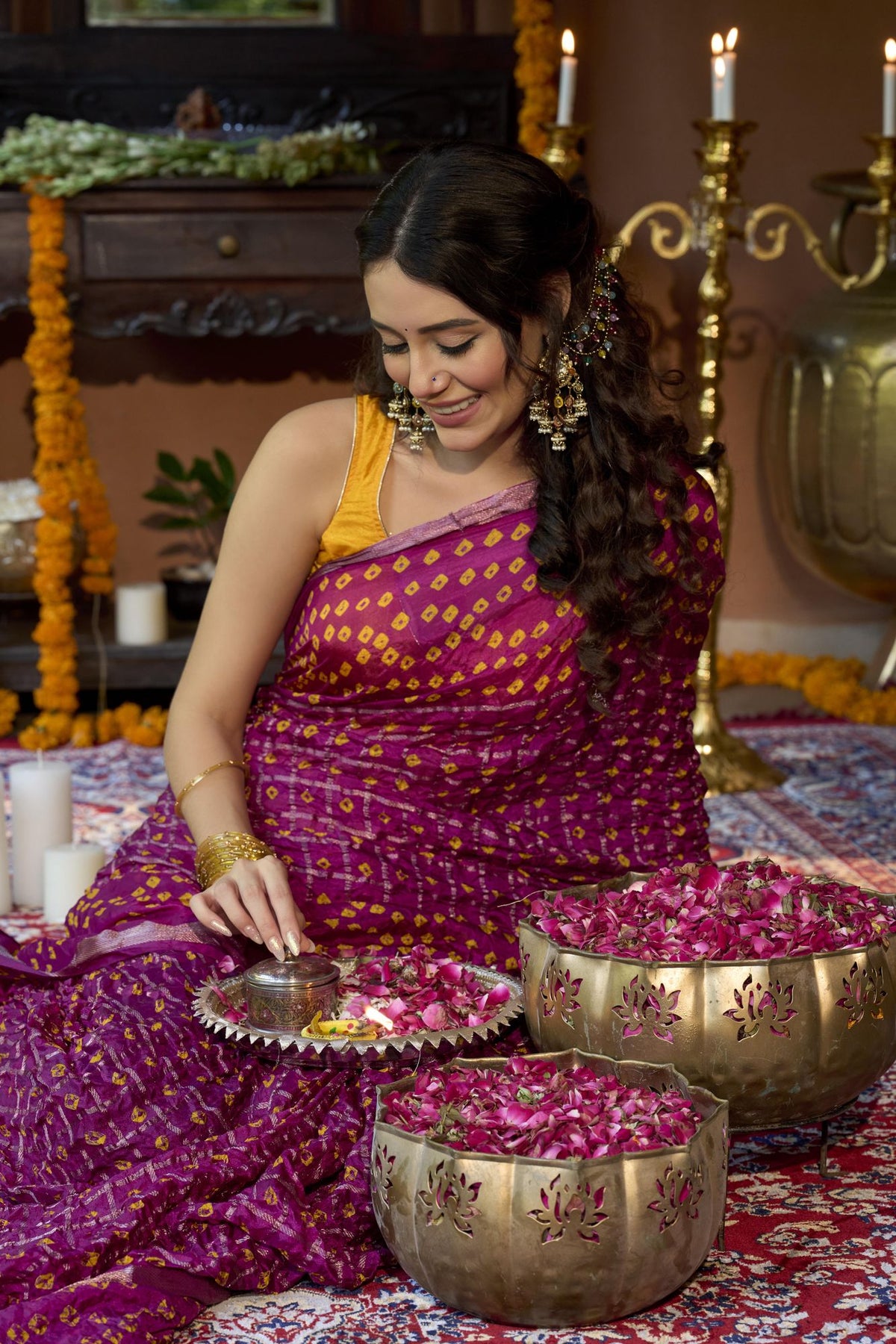 Gulbadan Ghat Chola Silk Saree