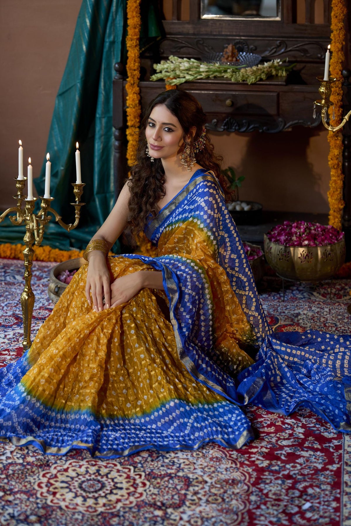 Nilanjana Ghot Chola Silk Saree