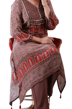 Crimson Ajrakh Ensemble Co-ord Set