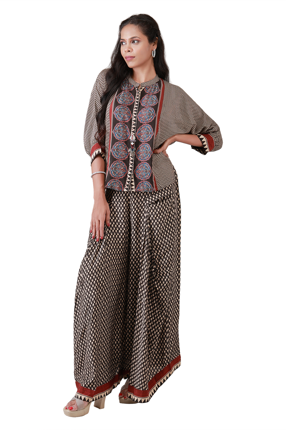 Geometric Indigo Co-ord Set