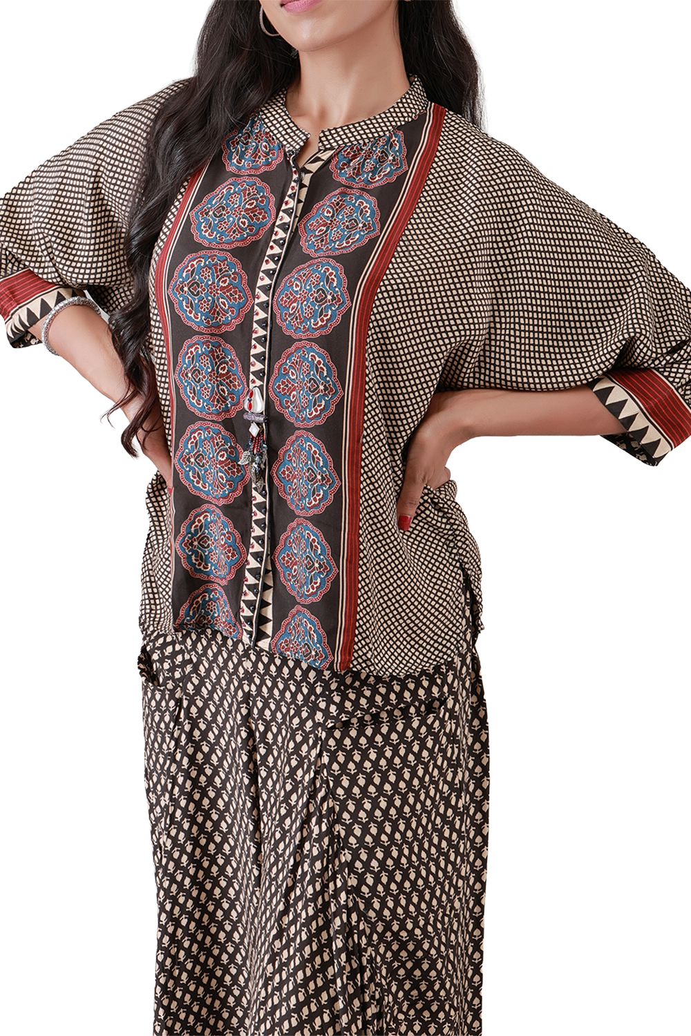 Geometric Indigo Co-ord Set