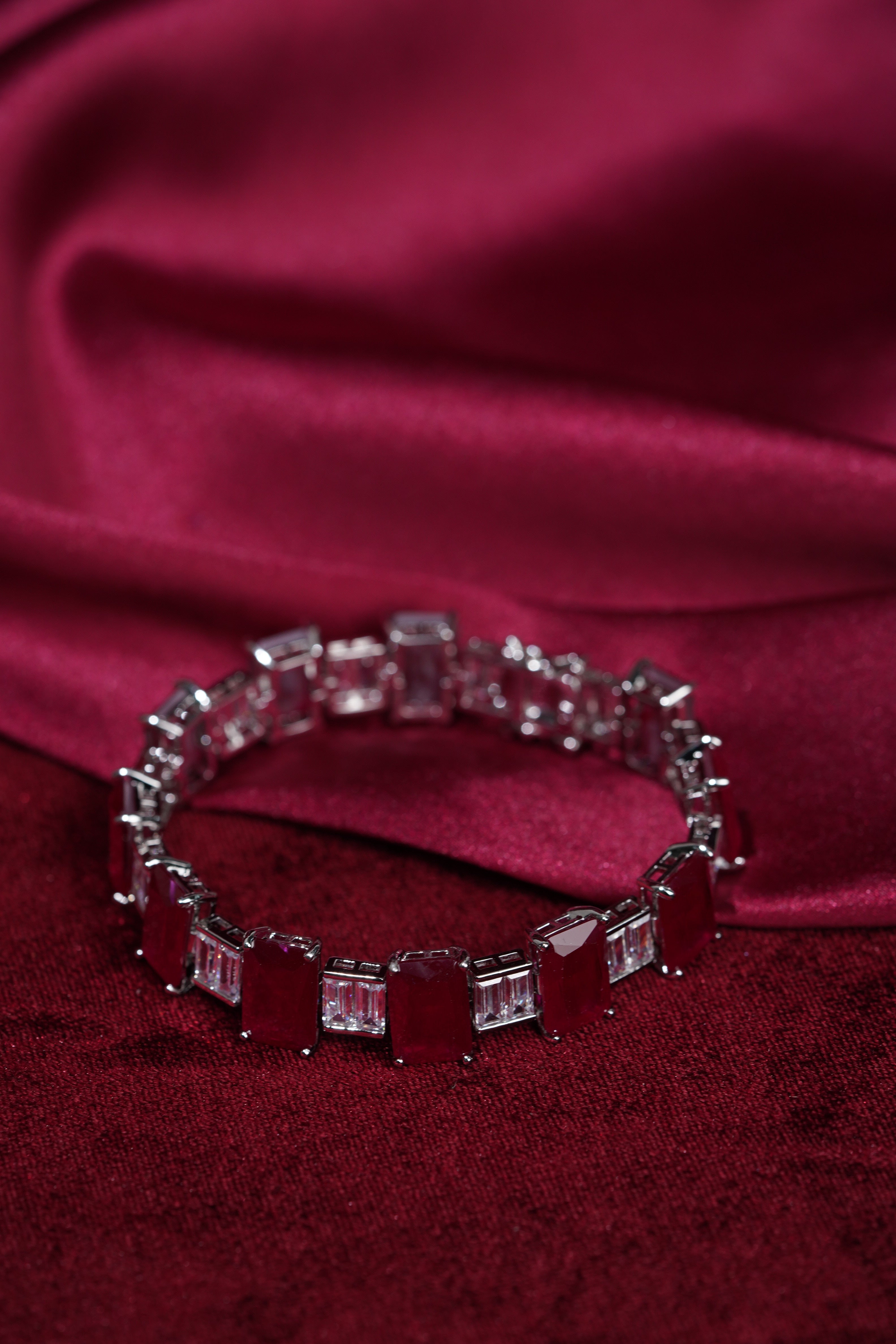 Ruby Radiance Statement Bracelet