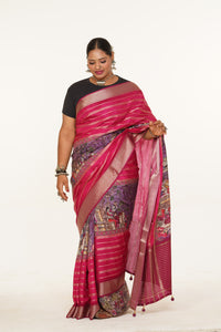 Katha Rang Rhythm Saree - Pink