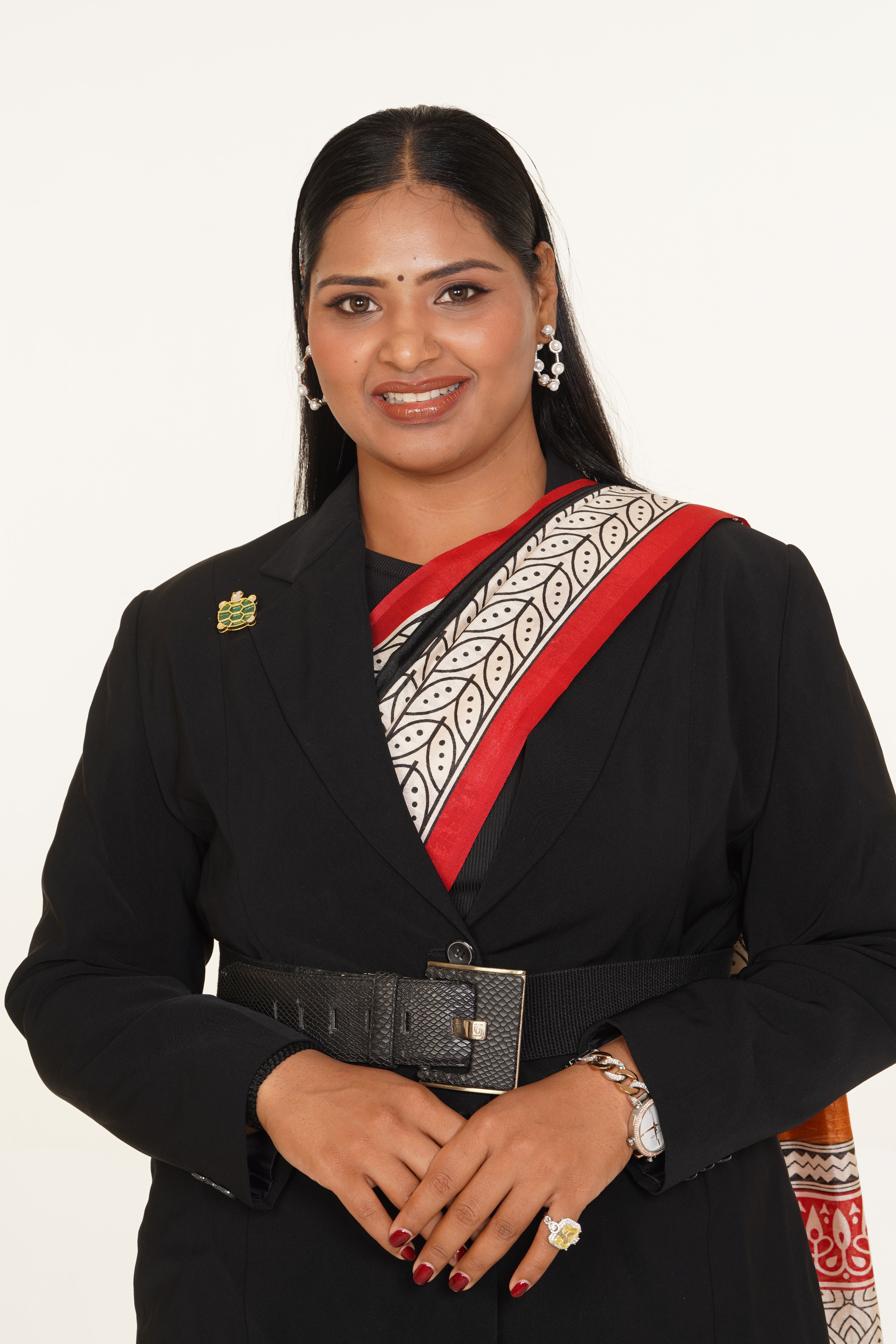 Utsav Heritage Print Silk Saree - Deep Black