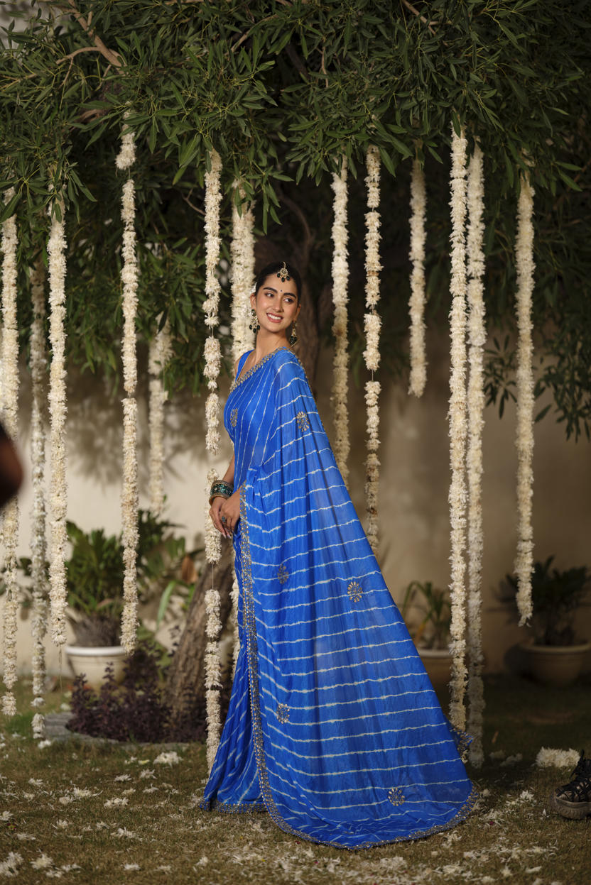 Neel Leher Leheriya Jorjat Saree