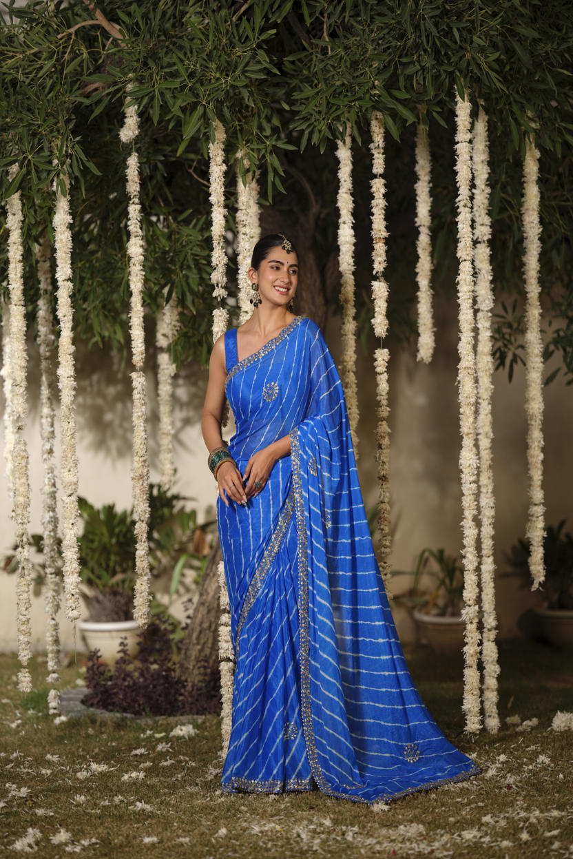 Neel Leher Leheriya Jorjat Saree