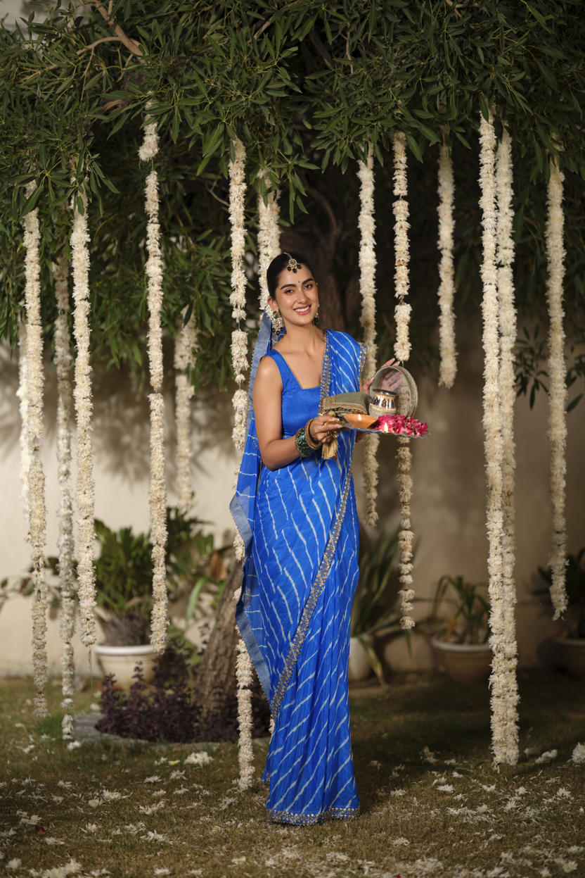 Neel Leher Leheriya Jorjat Saree