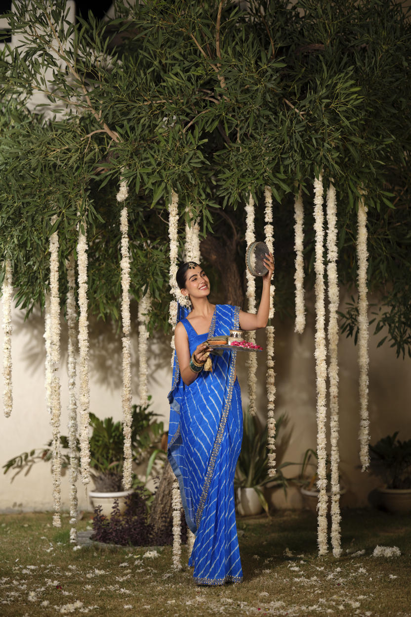 Neel Leher Leheriya Jorjat Saree
