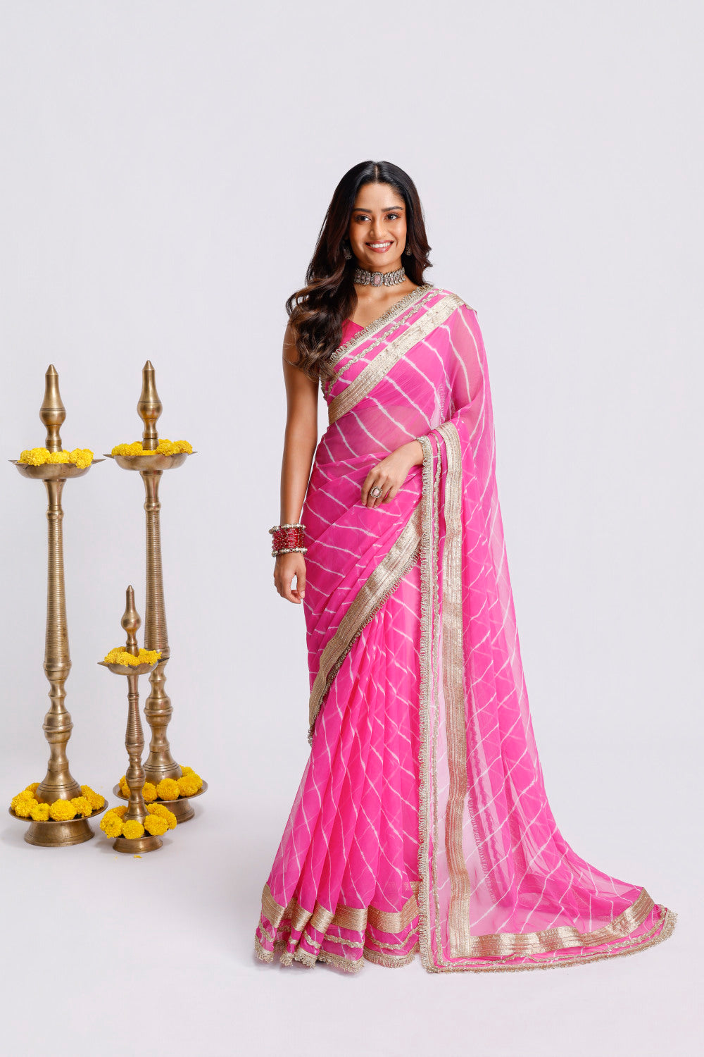 Surmayi Leheriya Saree