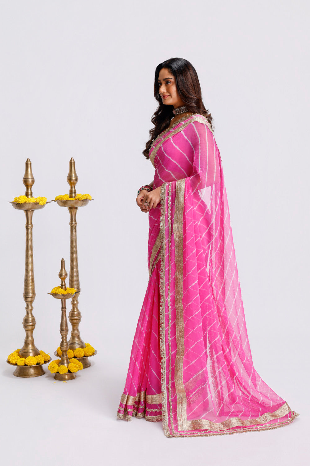 Surmayi Leheriya Saree
