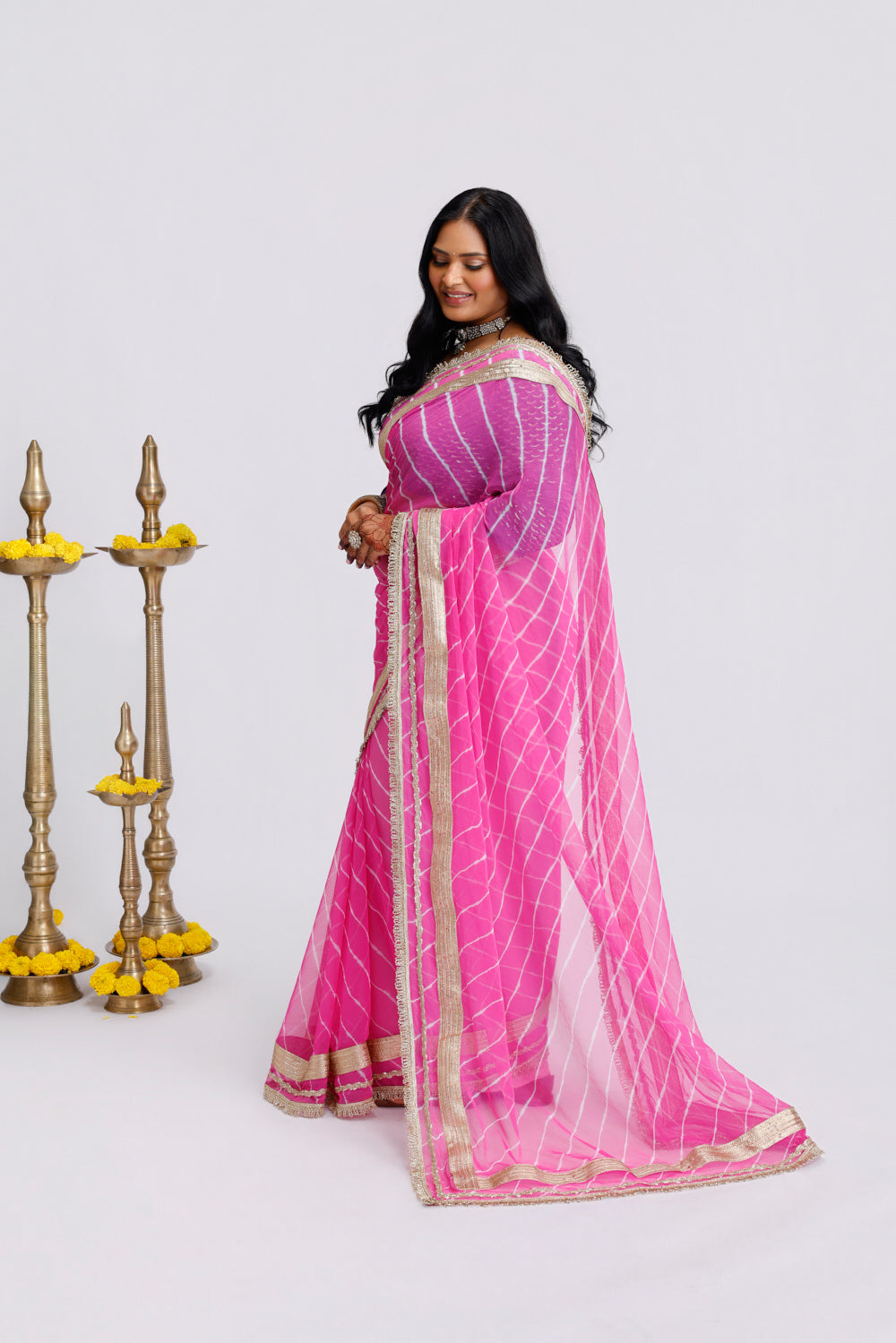 Surmayi Leheriya Saree