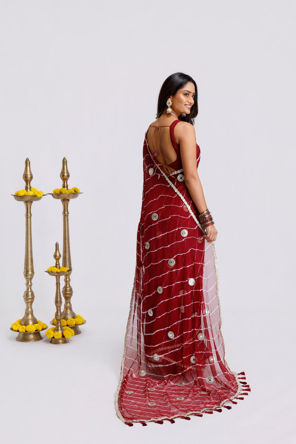 Phool Baari Leheriya Saree