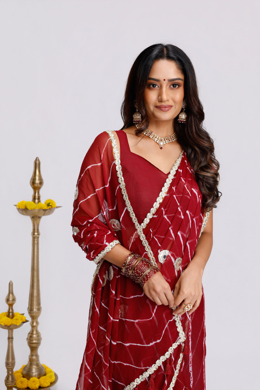 Phool Baari Leheriya Saree