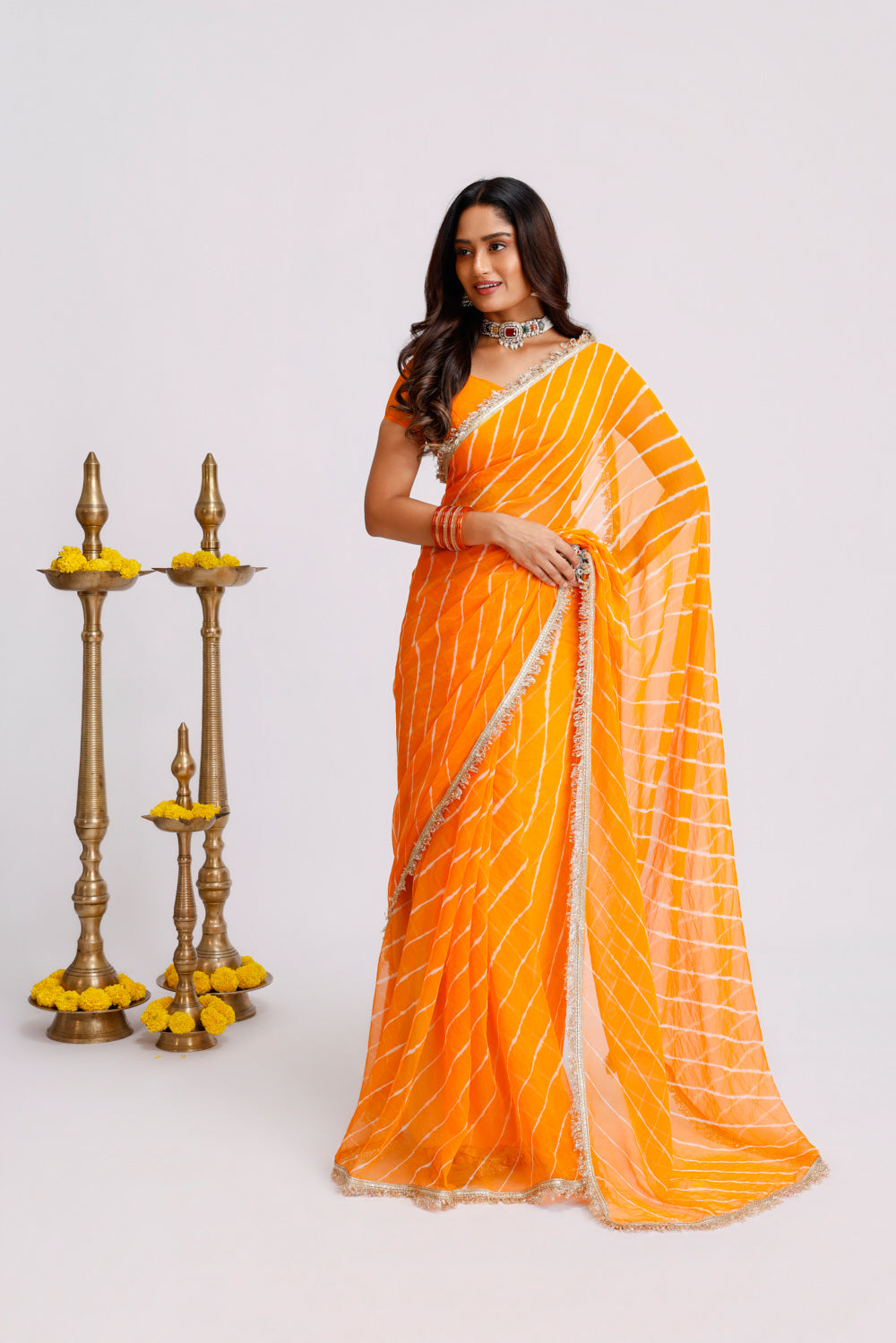Kesari Leher Leheriya Saree