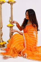 Kesari Leher Leheriya Saree