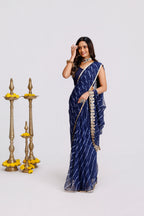 Neelambara Leheriya Saree