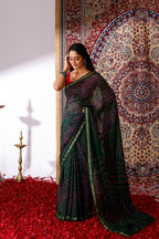 Ambar Bandhani Silk Saree