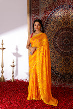 Kanchan Leher Bandhani Silk Saree
