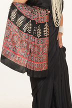 Kal Ratri Crepe Silk Saree - Black