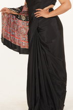 Kal Ratri Crepe Silk Saree - Black