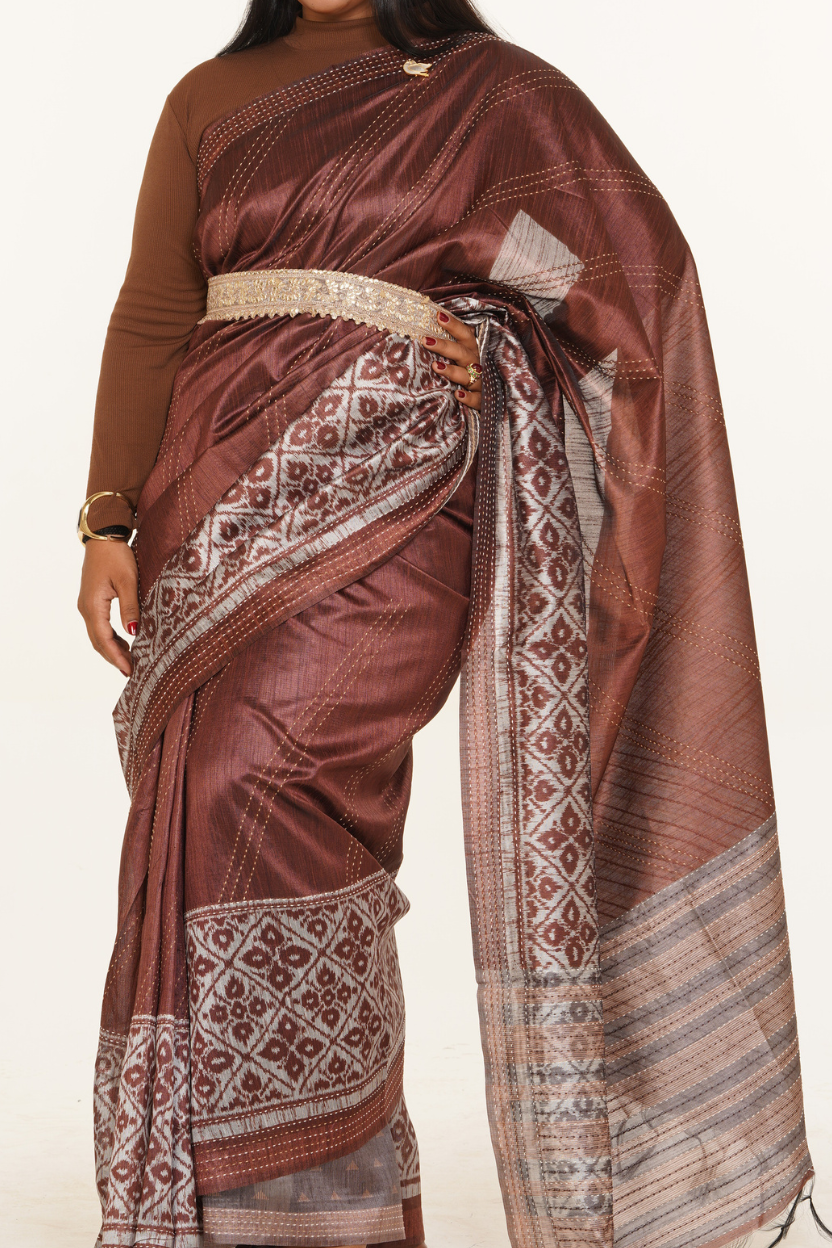 Rekha Lustrous Heritage Saree - Bronze