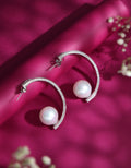 Saanjh Pearl Halo Raaga Earrings - Silver